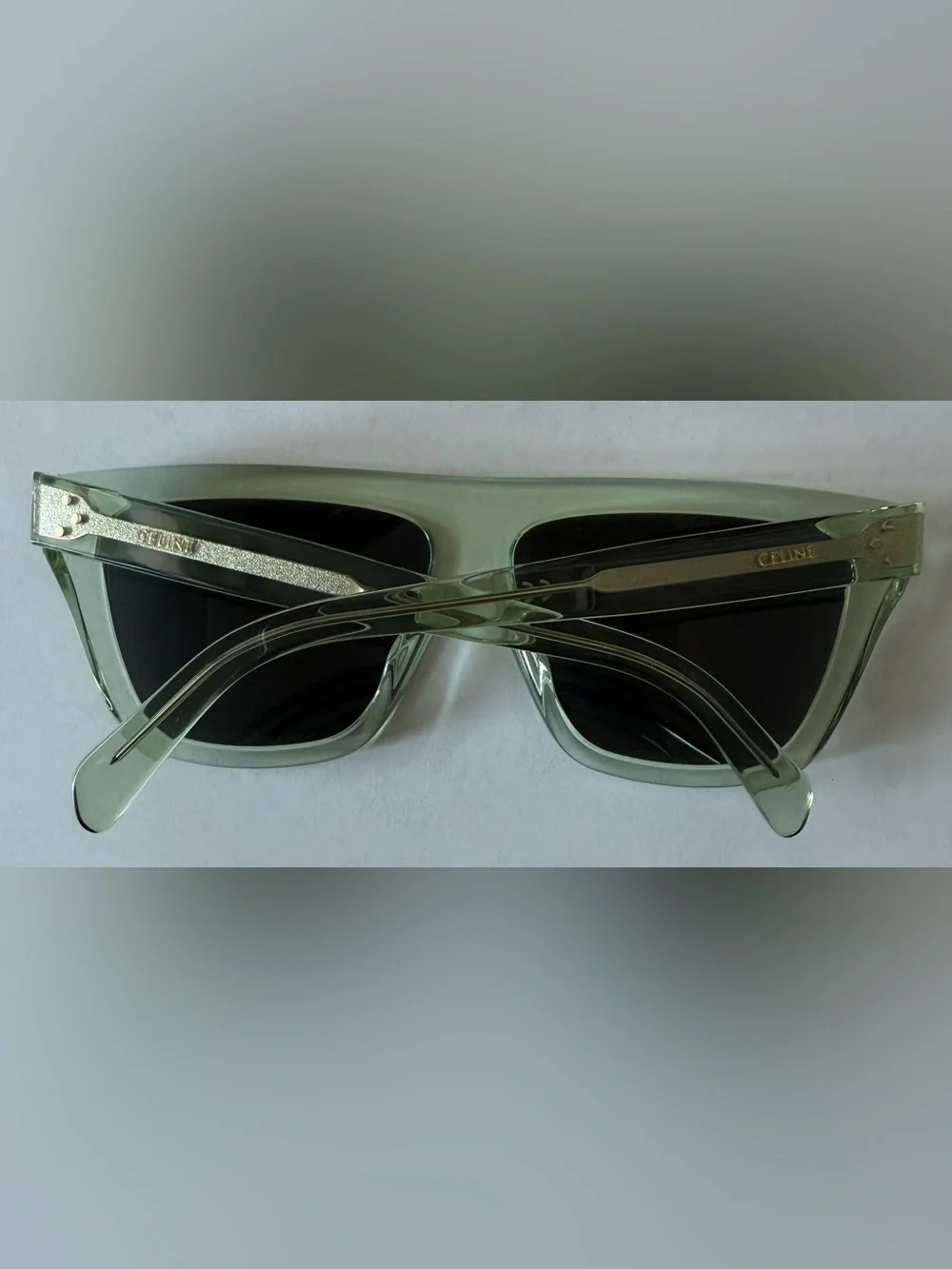 Celine Paris TF81122782 Green Rectangular Sunglasses w/ Original Box & Case